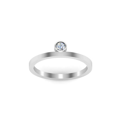 Anello di fidanzamento rotondo in moissanite RKC da 3 mm in argento 925 placcato in oro giallo 14k per donna Peso 1,40 g Larghezza 1,60 mm