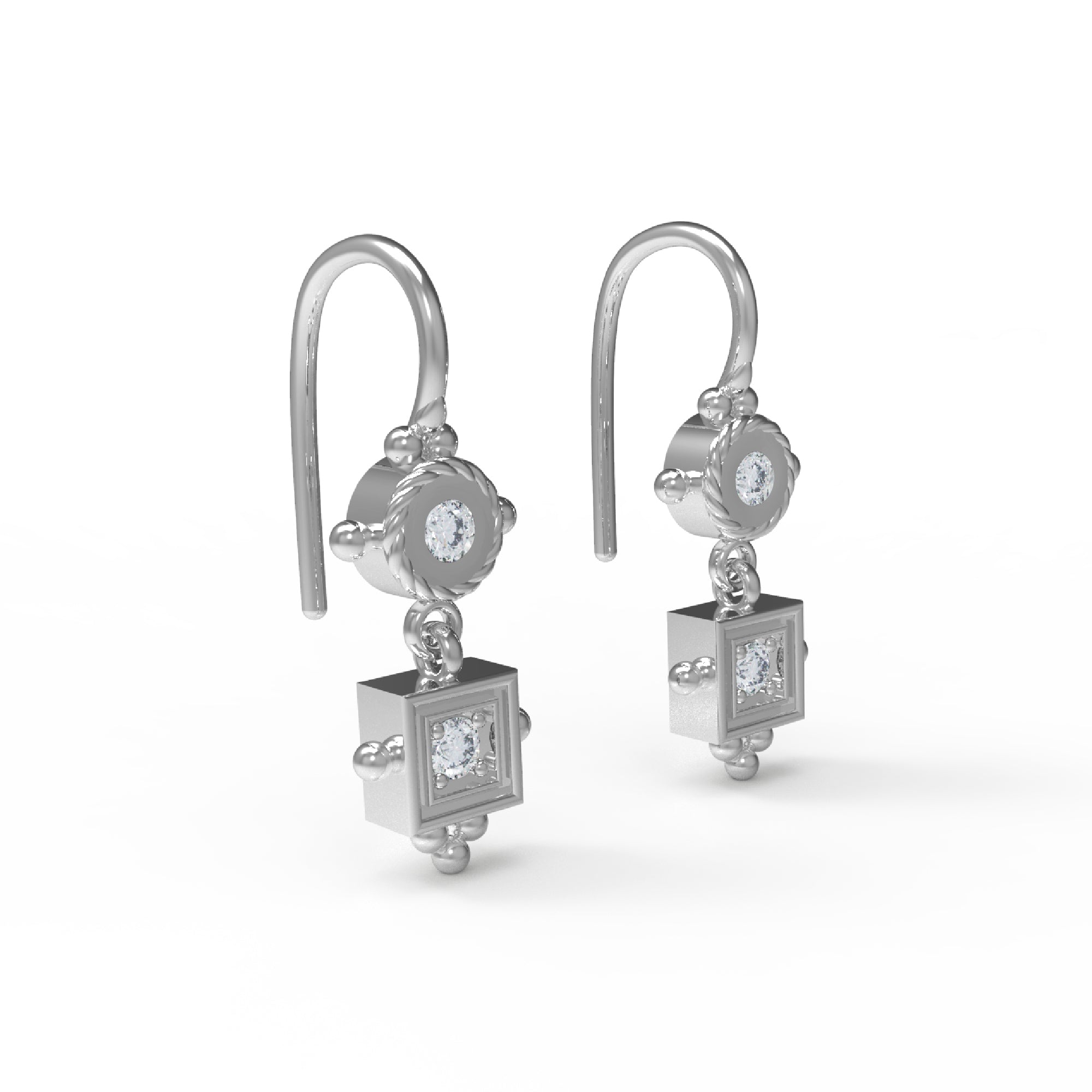 RKC Damen-Ohrring aus 925er-Sterlingsilber, 14 Karat Gelb, Produktgewicht: 4,20 GM, Höhe: 25,00 mm