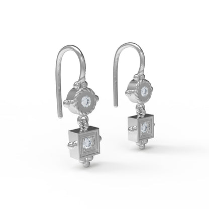 RKC Damen-Ohrring aus 925er-Sterlingsilber, 14 Karat Gelb, Produktgewicht: 4,20 GM, Höhe: 25,00 mm