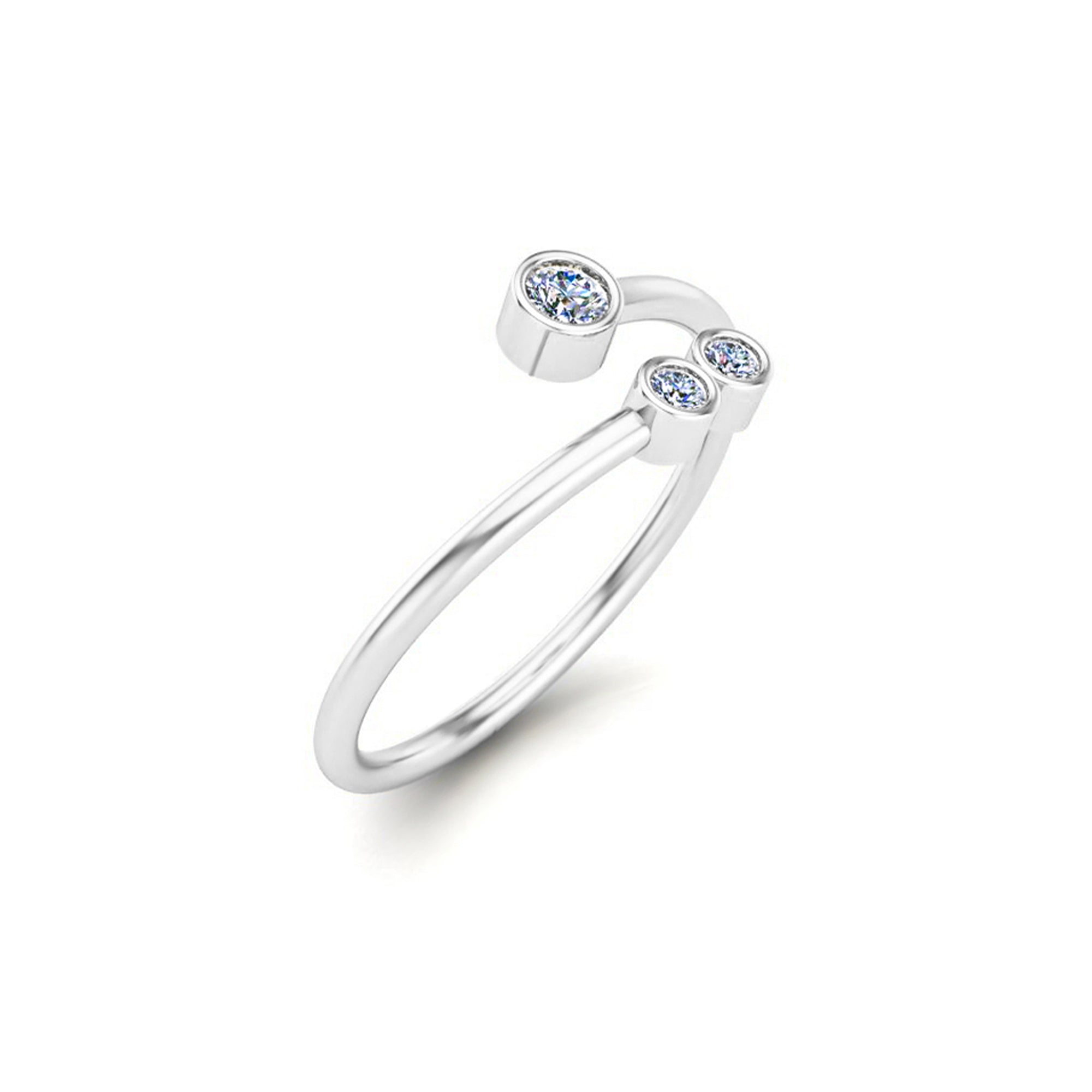 RKC 925 Argento Moissanite Fascia aperta per la sua promessa Anello bypass Fascia placcata oro rosa 14 carati Peso 1,6 g