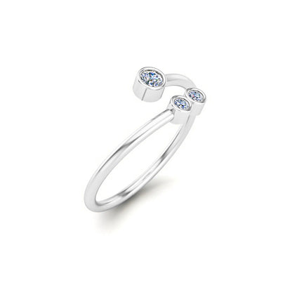 RKC 925 Argento Moissanite Fascia aperta per la sua promessa Anello bypass Fascia placcata oro rosa 14 carati Peso 1,6 g