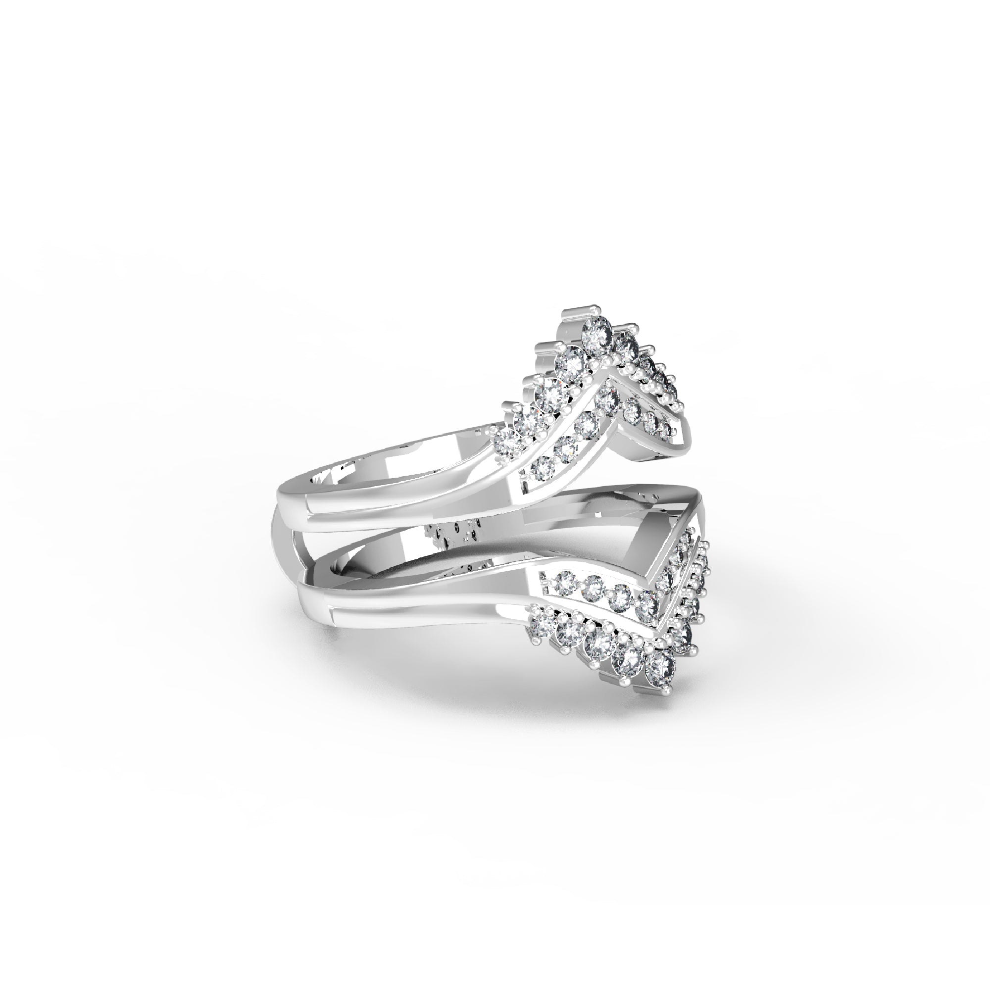 RKC Moissanit 925 Sterling Silber Hochzeit Enhancer Guard Verlobungsring 14 Karat Roségold vergoldet, Gewicht 6 g, Breite 6,50 mm