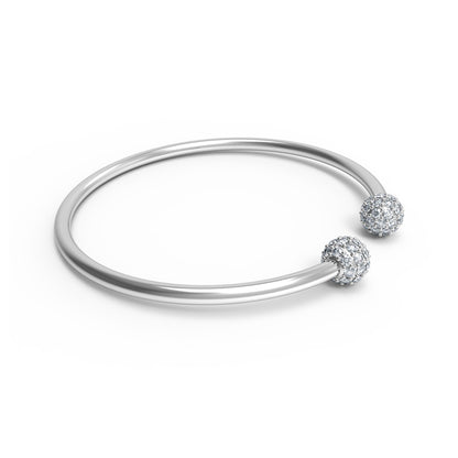 RKC Damen-Armreif aus 925er-Sterlingsilber, 1,08 Karat Moissanit, 14 Karat Roségold vergoldet, Gewicht 9,00 g, Höhe 50,00 mm