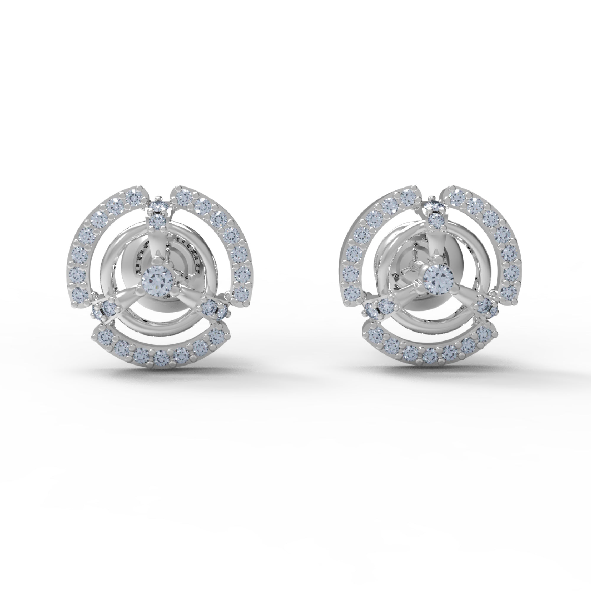 RKC Damen-Ohrstecker aus 925er Sterlingsilber, 14 Karat Gelb, über 1,20 g, Höhe 10,00 mm