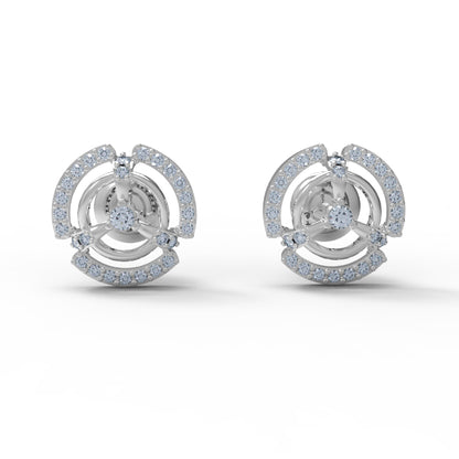 RKC Damen-Ohrstecker aus 925er Sterlingsilber, 14 Karat Gelb, über 1,20 g, Höhe 10,00 mm