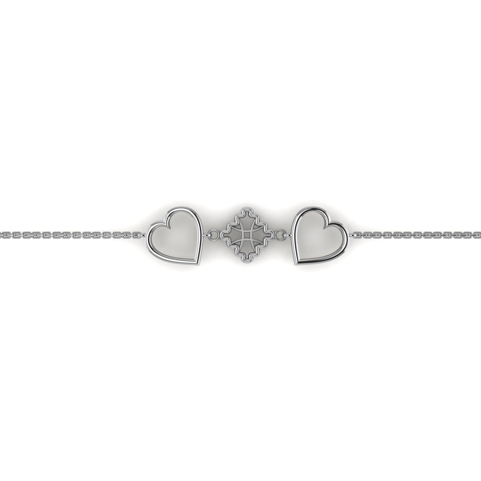RKC 925 Sterling Silber Damen-Armband mit goldenem Herz, 14 Karat Gelbgold vergoldet, Gewicht 4,00 g, Höhe 12,00 mm