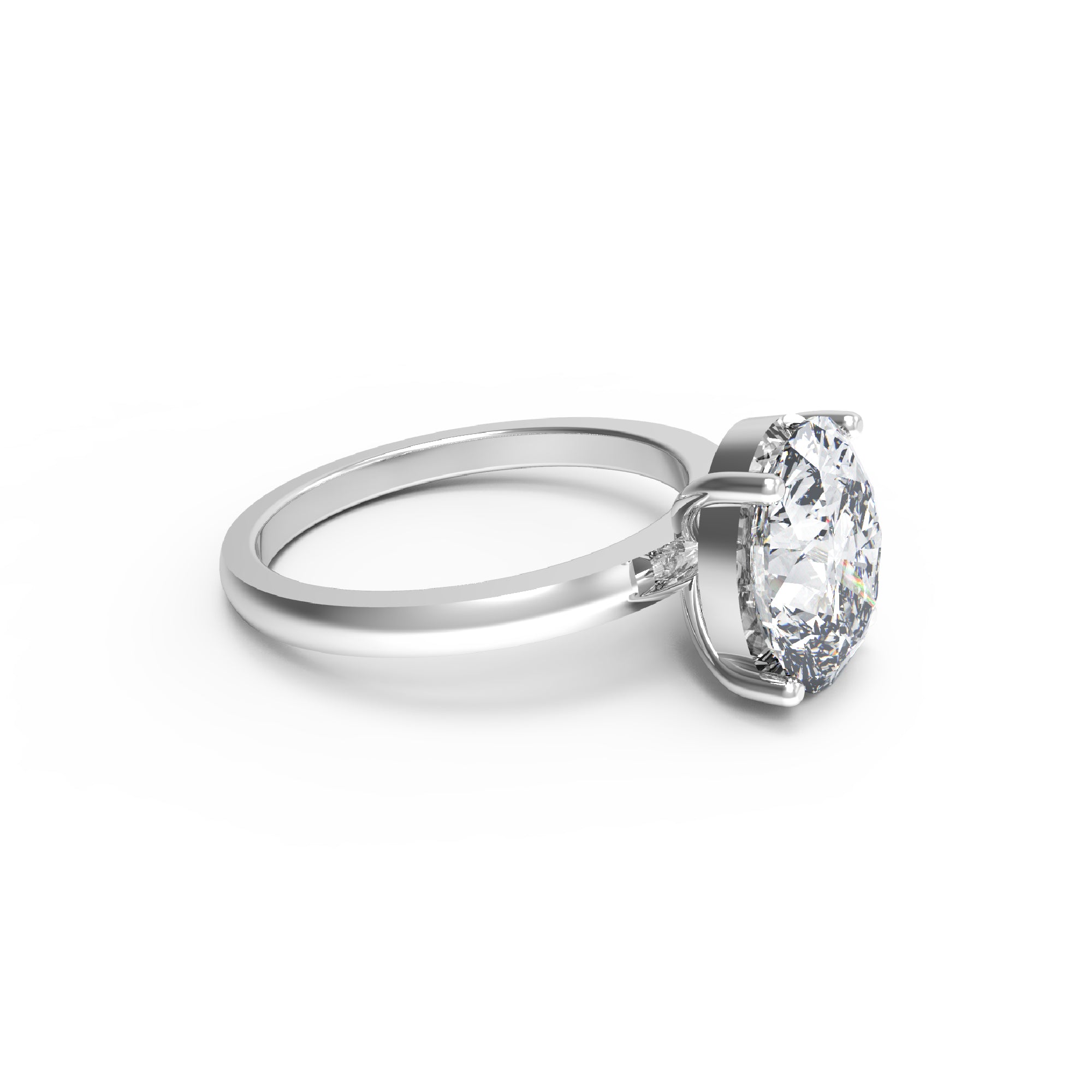 Anello di fidanzamento con moissanite a taglio ovale RKC da 5 ct, argento 925, placcato in oro giallo 14k per donna, peso 3,20 g.