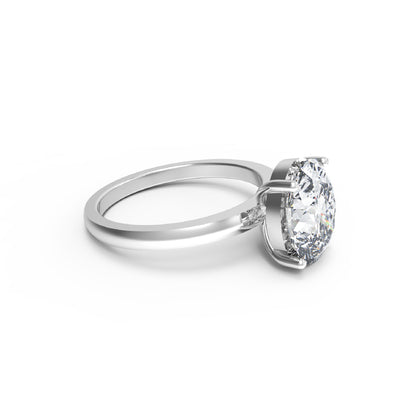 Anello di fidanzamento con moissanite a taglio ovale RKC da 5 ct, argento 925, placcato in oro giallo 14k per donna, peso 3,20 g.