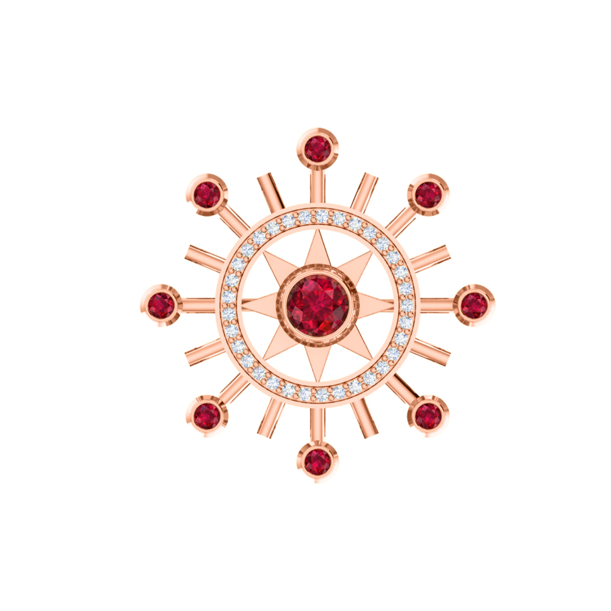 Spilla RKC Moissanite in argento sterling 925 placcata in oro giallo 14 carati Peso del prodotto 1,60 CM Altezza 22,00 MM