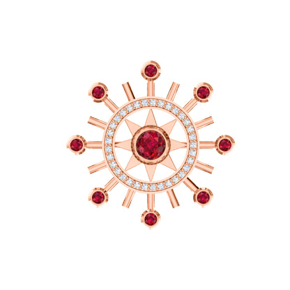Spilla RKC Moissanite in argento sterling 925 placcata in oro giallo 14 carati Peso del prodotto 1,60 CM Altezza 22,00 MM