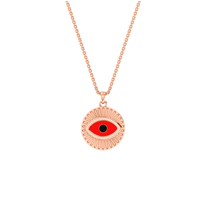 RKC 0,17 CT Emaille Evil Eye Anhänger 925 Silber 14K Gelbgold plattiert, Gewicht 5,80 GM, Höhe 20,00 MM