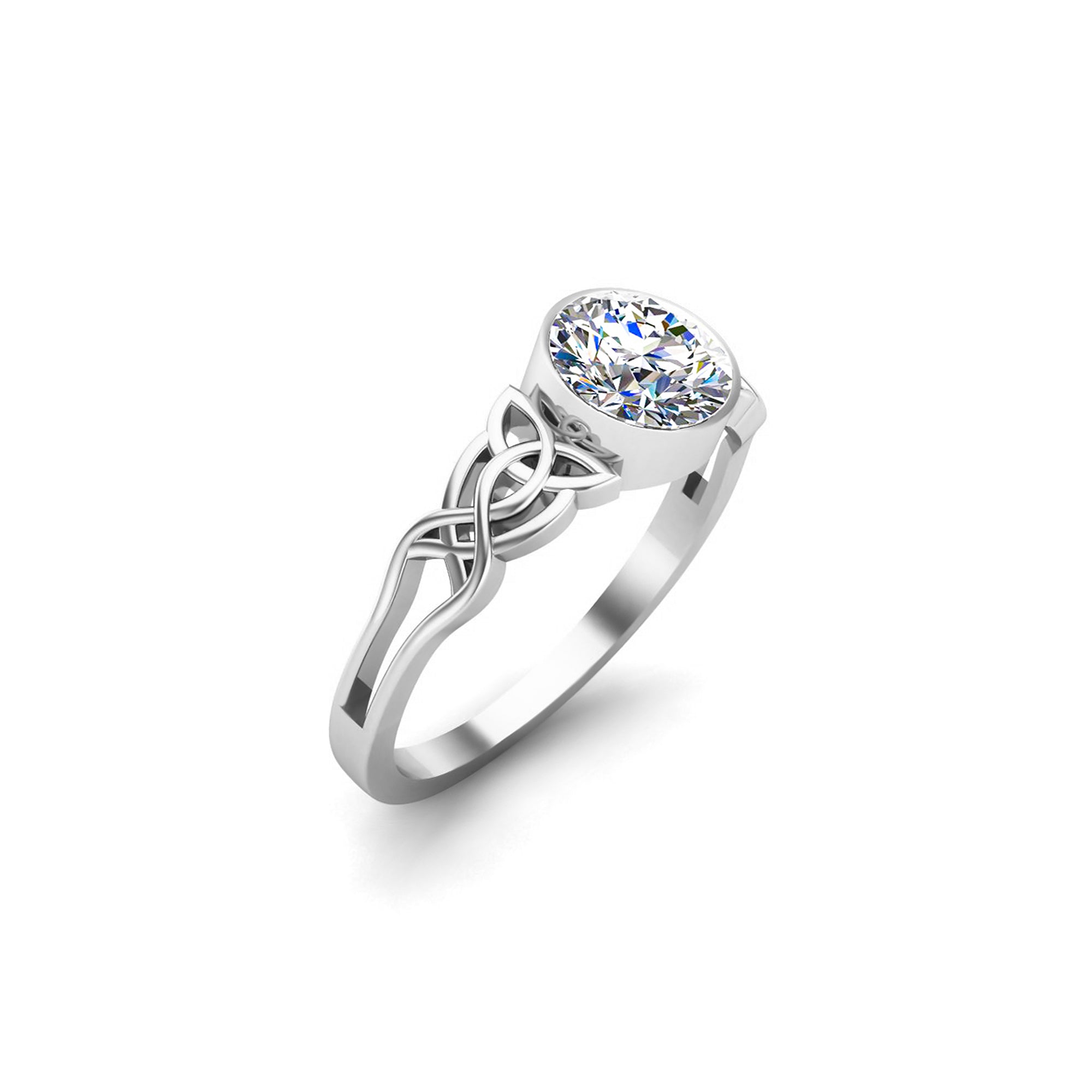 Anello solitario di fidanzamento con moissanite a taglio rotondo RKC, argento 925 placcato in oro giallo 14k, peso 3,50 g, larghezza 2 mm