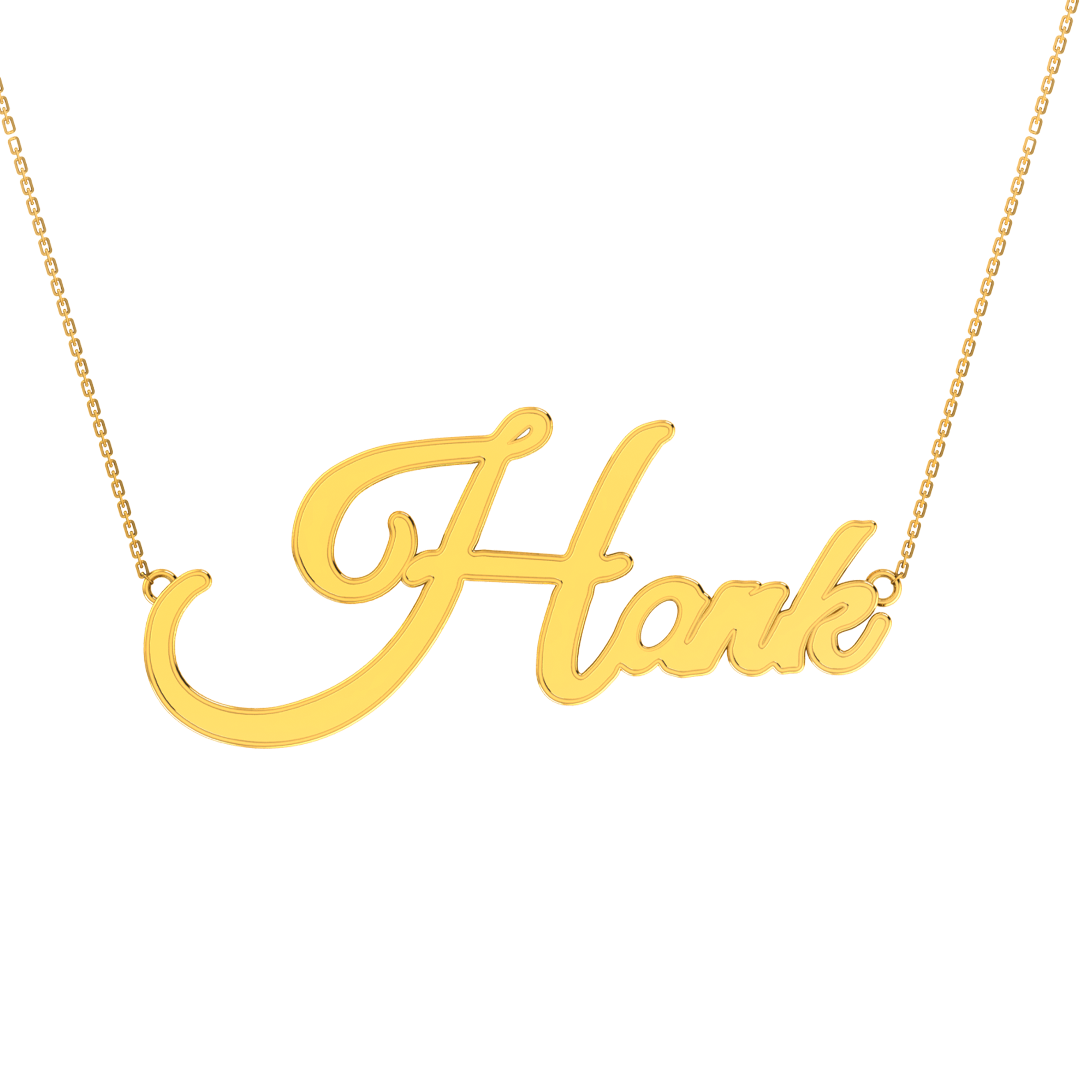RKC Customize Name Pendant Necklace 14k White Gold Plated 925 Silver Birthday Gift