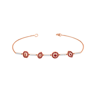 RKC Damenarmband aus 925er-Sterlingsilber, 1,16 Karat, 14 Karat Weißgold vergoldet, Gewicht 5,20 g, Höhe 81,30 mm