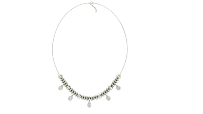 Collana affascinante con moissanite in carati RKC da 10 ct, argento 925, placcato in oro rosa 14k, peso del prodotto 7,00 GM