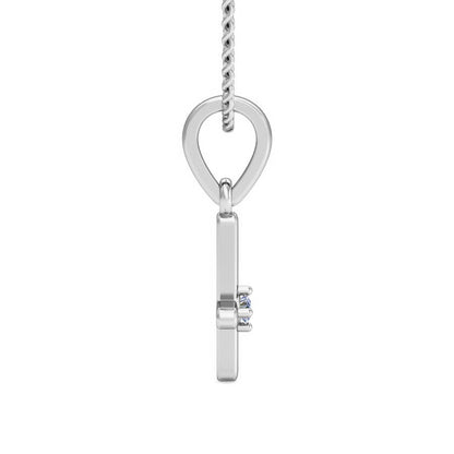 RKC Ciondolo in moissanite da donna in argento 925 con croce religiosa da 0,015 ct, placcato in oro giallo 14 carati, peso 2,4 g, altezza 15 mm