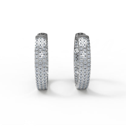 RKC 925 Sterling Silber Hoops & Huggies Damen-Ohrring, 14 Karat Gelb über Produktgewicht 7,00 GM, Höhe 22,00 mm