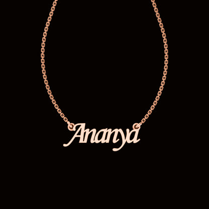 RKC Custom Name Pendant 925 Sterling Silver 14K Yellow Gold Plated Wt 3.20GM Height 11.20 MM
