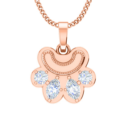 RKC 0,6 Karat Moissanit-Pfotenanhänger, 925er Silberschmuck, 14 Karat Gelbgold vergoldet (Höhe)