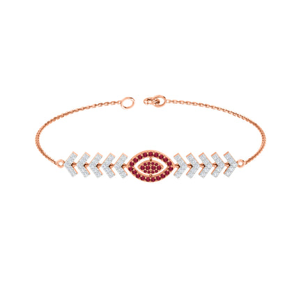 Pietra preziosa RKC in argento sterling 925 da 1,1 CT per bracciale da donna Placcato in oro giallo 14 carati Peso 6,00 GM