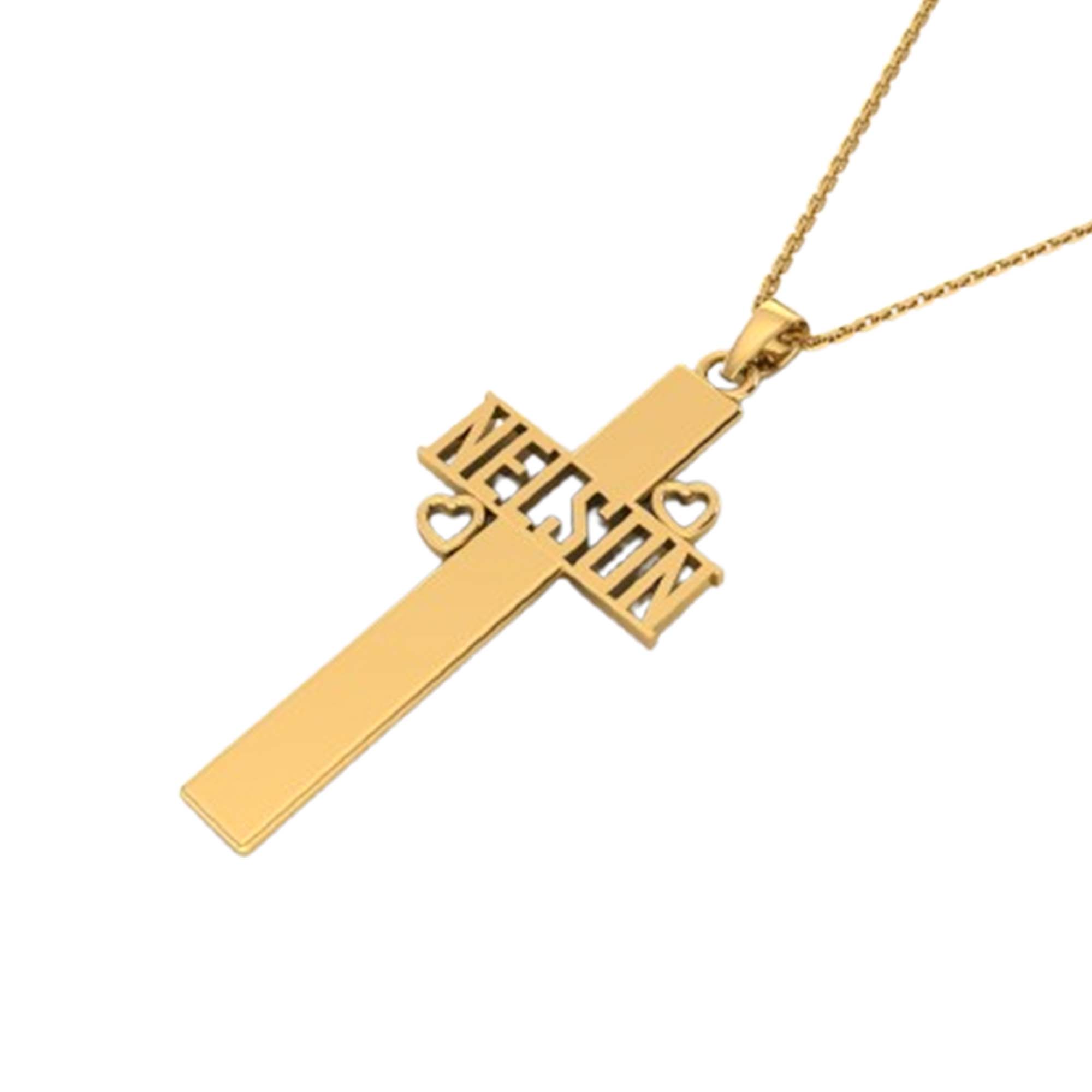 RKC 14k Gold Plated Cross Pendant Including Your Name Idea Religion Pendant Weight 5gm