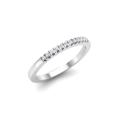 RKC Moissanite Half Eternity Promise Band Anello in argento sterling 925 in oro giallo 14K su fascia per lei Peso 1,60 g Larghezza 1,70 mm