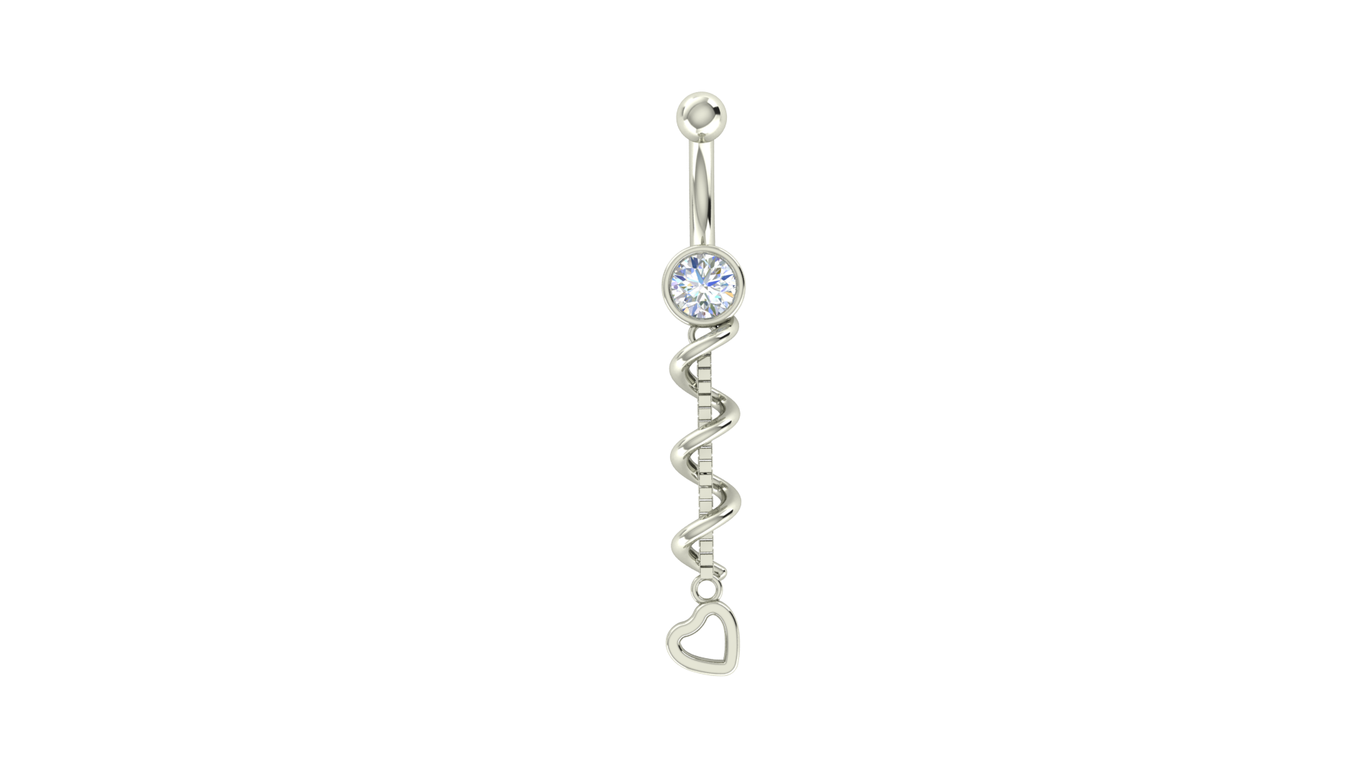 RKC JEWELRY Ombelico da donna in argento sterling 925 placcato in oro giallo 14k Peso 1,50 g Altezza 35,00 mm