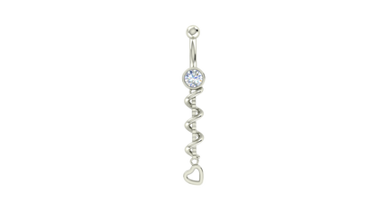 RKC JEWELRY Ombelico da donna in argento sterling 925 placcato in oro giallo 14k Peso 1,50 g Altezza 35,00 mm