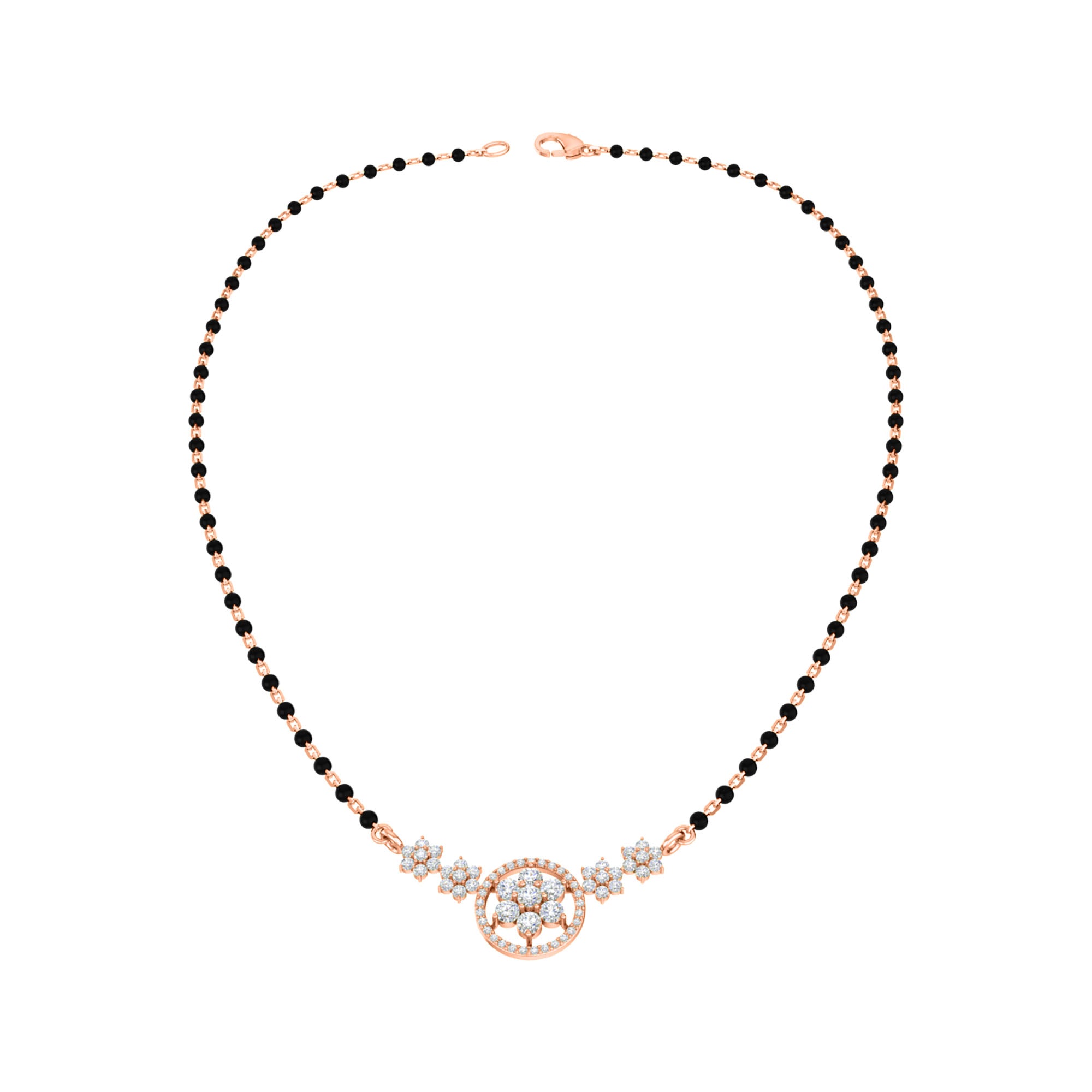 RKC Moissanite da 0,98 ct da donna Mangalsutra in argento 925 placcato in oro bianco 14k Peso del prodotto 3,20 g Altezza 14,00 mm