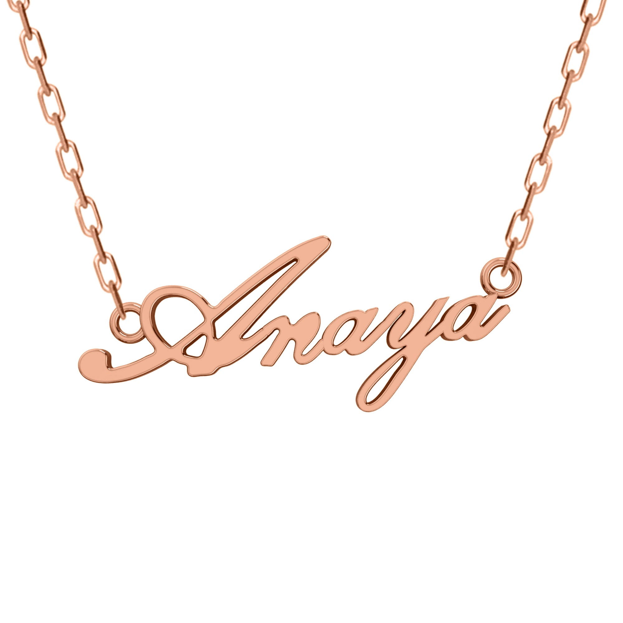 Ciondolo unisex con nome personalizzato RKC, argento sterling 925, placcato in oro giallo 14 carati, peso 3,20 g, altezza 12,00 mm