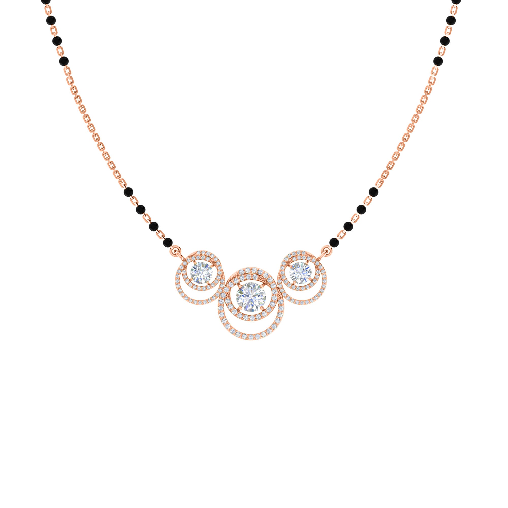 RKC 2,4 CT Moissanit Damen Mangalsutra 925 Silber 14k Gelbgold plattiert Produktgewicht 4,60 GM Höhe 18,00 MM