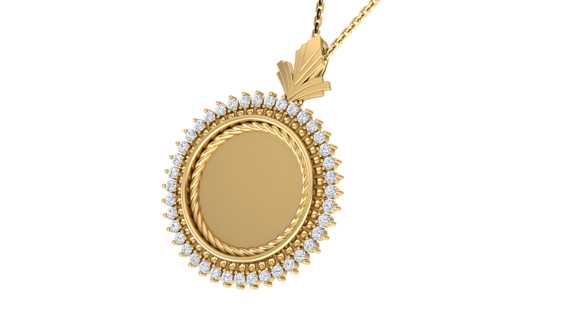 Rkc 0.52 Carat Moissanite Photo Memory Pendant 14k Yellow Gold Plated 925 Silver Weight 5.00gm ANd Height 21.00mm