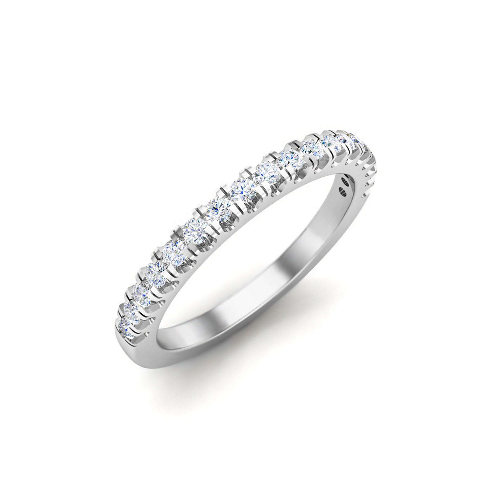 RKC Moissanit Rundschliff Half Eternity Bandring 925 Silber