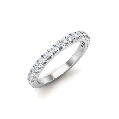 RKC Moissanit Rundschliff Half Eternity Bandring 925 Silber