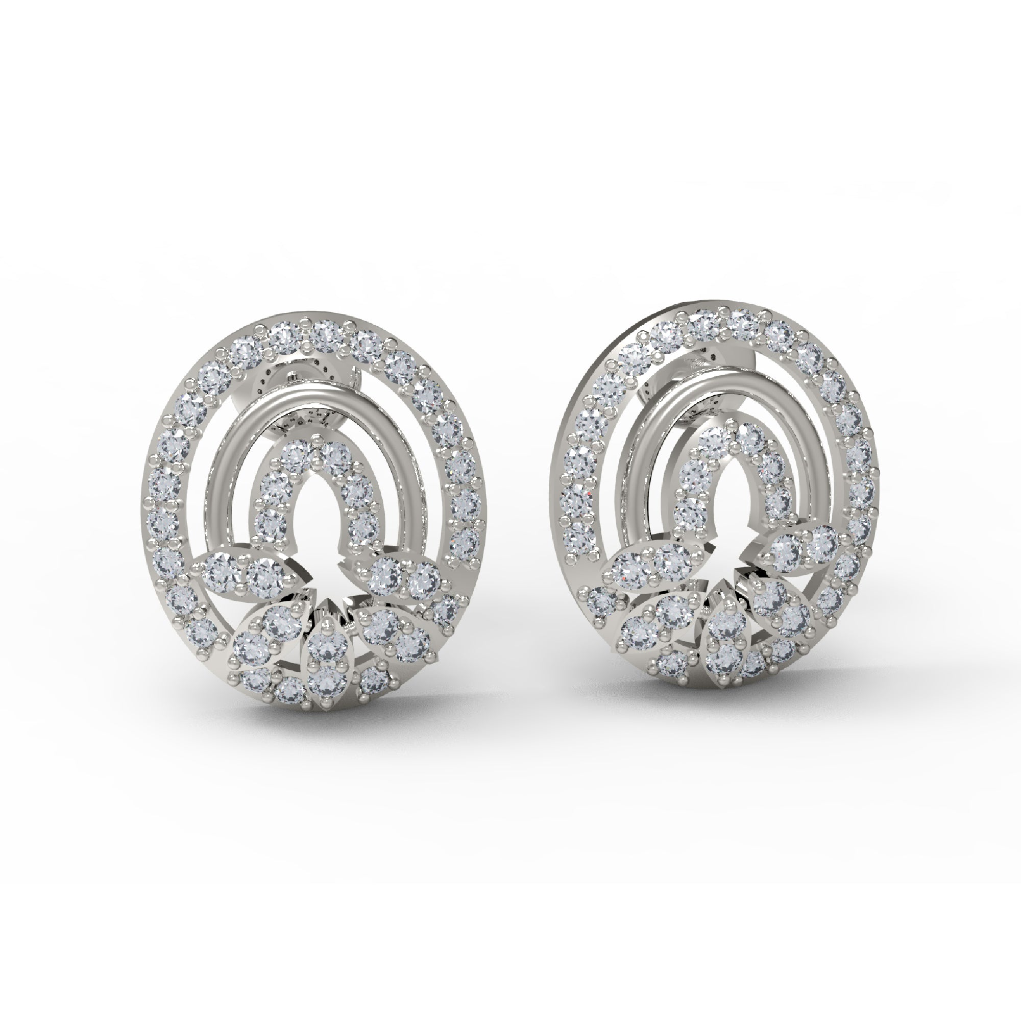 Orecchino da donna con perno a vite sul retro in argento sterling RKC 925, rosa 14k, oltre 3,50 Gm, altezza 12,50 mm