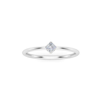 RKC Princess Cut Moissanit Solitär Verlobungsring 925 Silber 14K Roségold vergoldet