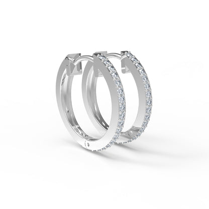 RKC 925 Sterling Silber runder Creolen-Damenohrring, 14 Karat Rose über 4,3 GM, Höhe 20,00 mm