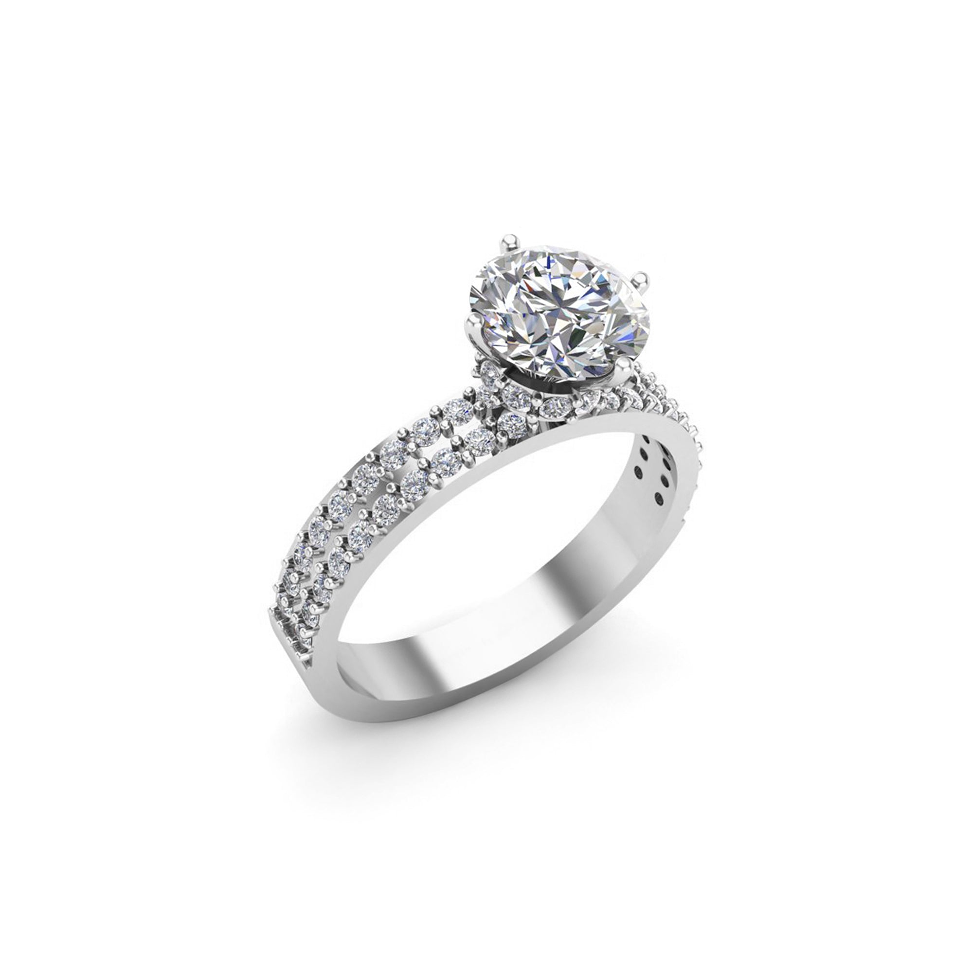 Anello regalo di nozze Moissanite taglio rotondo RKC Argento 925 placcato oro giallo 14K Peso 2,60 g Larghezza 3,50 MM