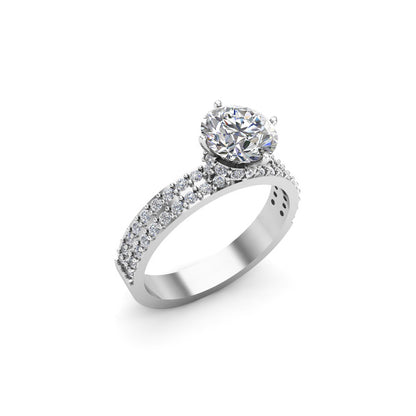 Anello regalo di nozze Moissanite taglio rotondo RKC Argento 925 placcato oro giallo 14K Peso 2,60 g Larghezza 3,50 MM