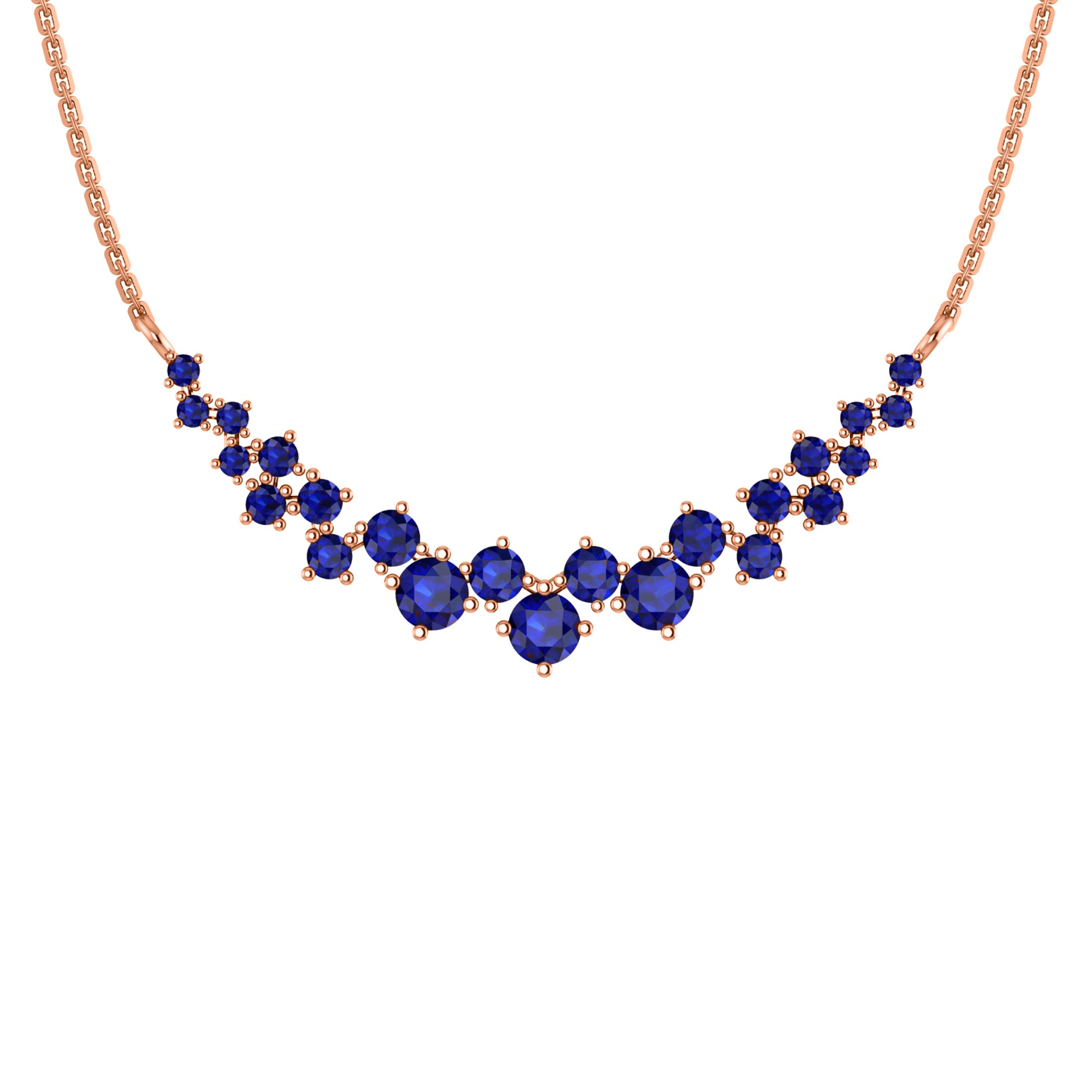 Collana affascinante con moissanite RKC da 10,35 CT Argento 925 placcato oro rosa 14k Peso del prodotto 4,80 GM
