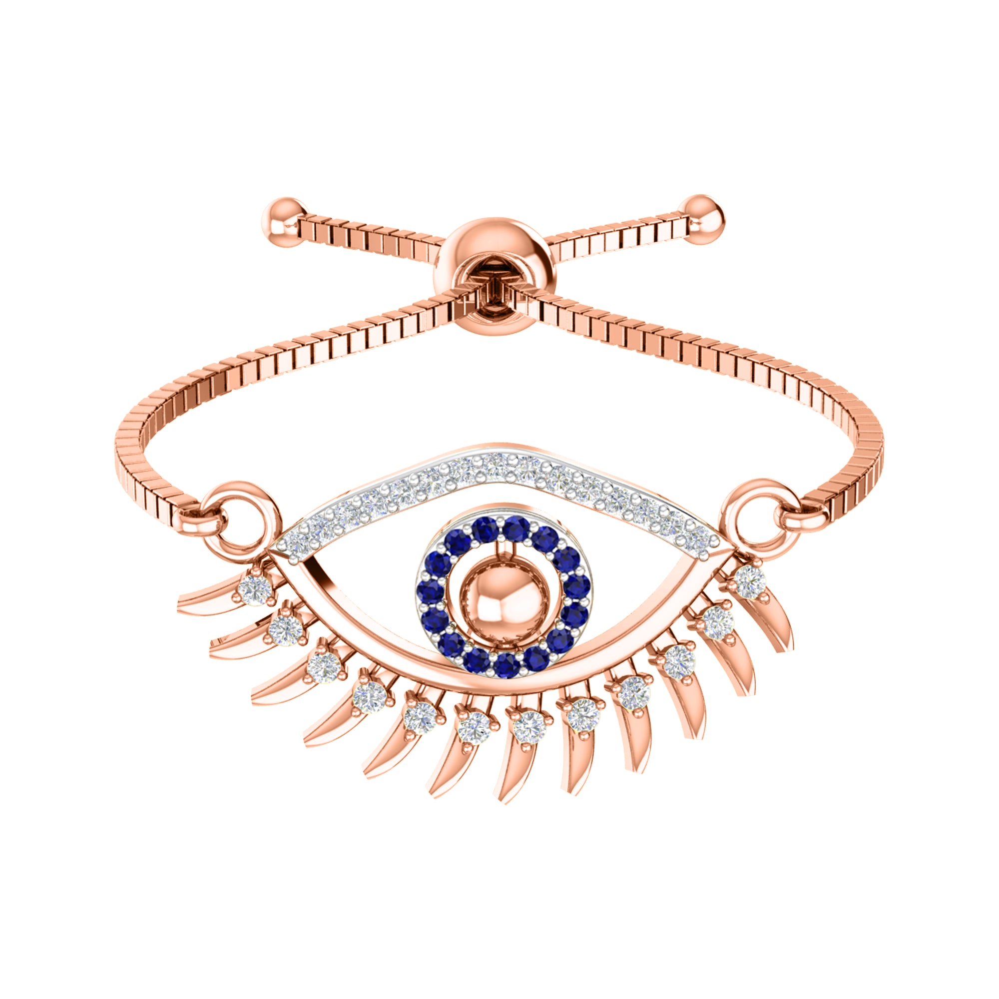 Bracciale da donna con pietre preziose multiple in argento sterling 925 RKC da 0,14 ct, placcato in oro giallo 14 carati, peso 3,80 GM, altezza 10,00 mm