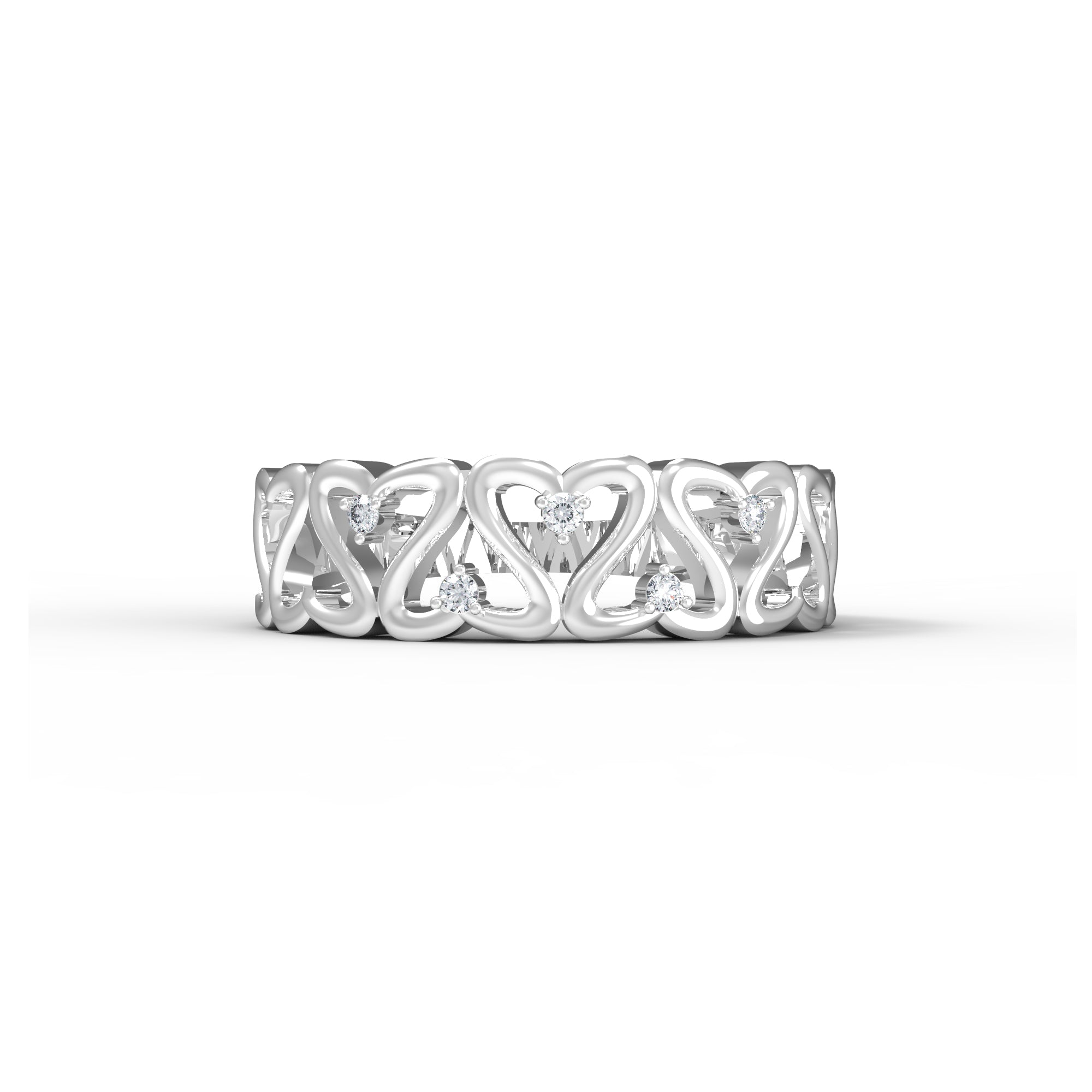 RKC Moissanite Anello a fascia regalo di compleanno a forma di cuore per la mamma Argento 925 placcato oro giallo 14 carati Peso 4 g Larghezza 2,20 MM