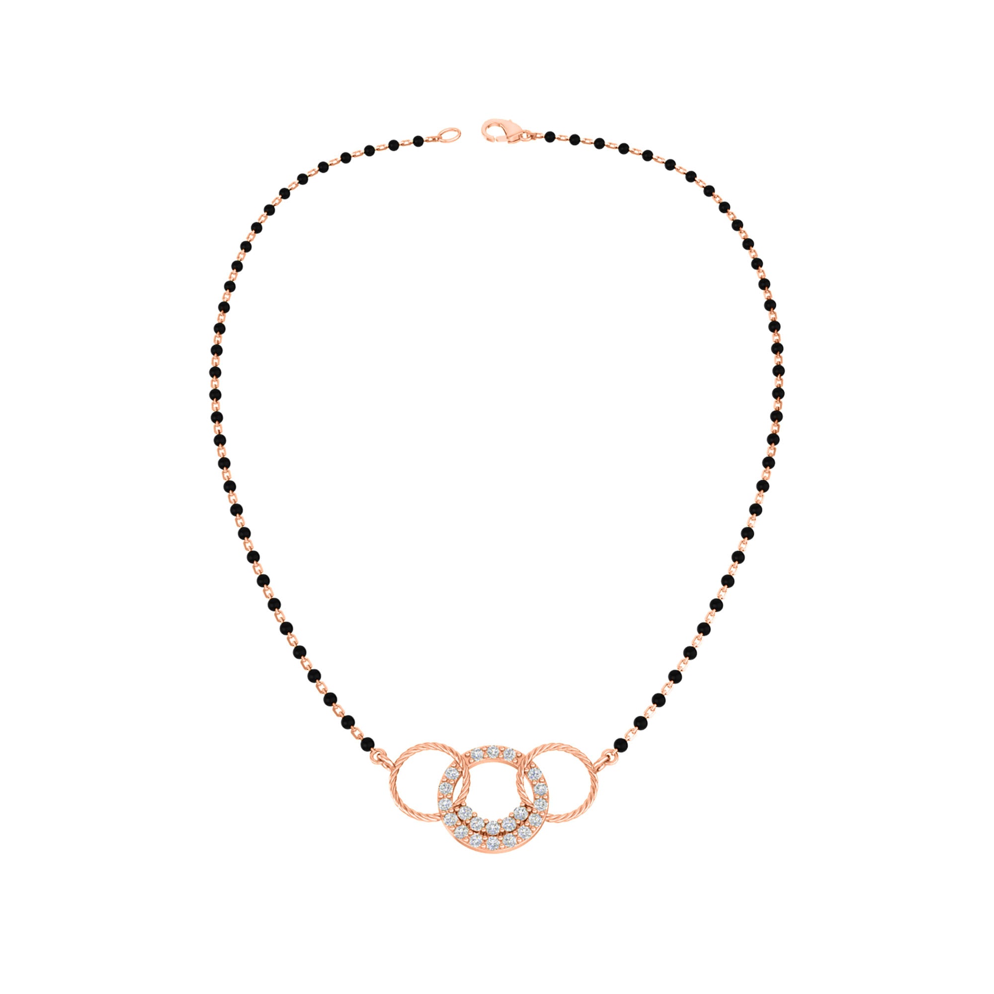 RKC 1,26 Karat Moissanit für Damen, Mangalsutra, 925er Silber, 14 Karat Gelbgold vergoldet, Produktgewicht: 4,50 g, Höhe: 15,50 mm