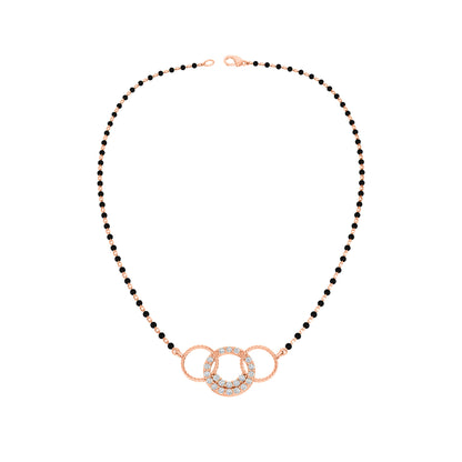 RKC 1,26 Karat Moissanit für Damen, Mangalsutra, 925er Silber, 14 Karat Gelbgold vergoldet, Produktgewicht: 4,50 g, Höhe: 15,50 mm