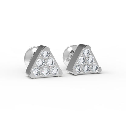 Orecchino da donna piccolo triangolare in argento sterling RKC 925 14k giallo oltre 2,30 Gm altezza 6,20 MM