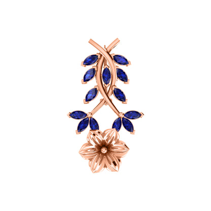Spilla RKC Moissanite in argento sterling 925, placcata in oro rosa 14 carati, peso prodotto 1,60 GM, altezza 22,00 MM