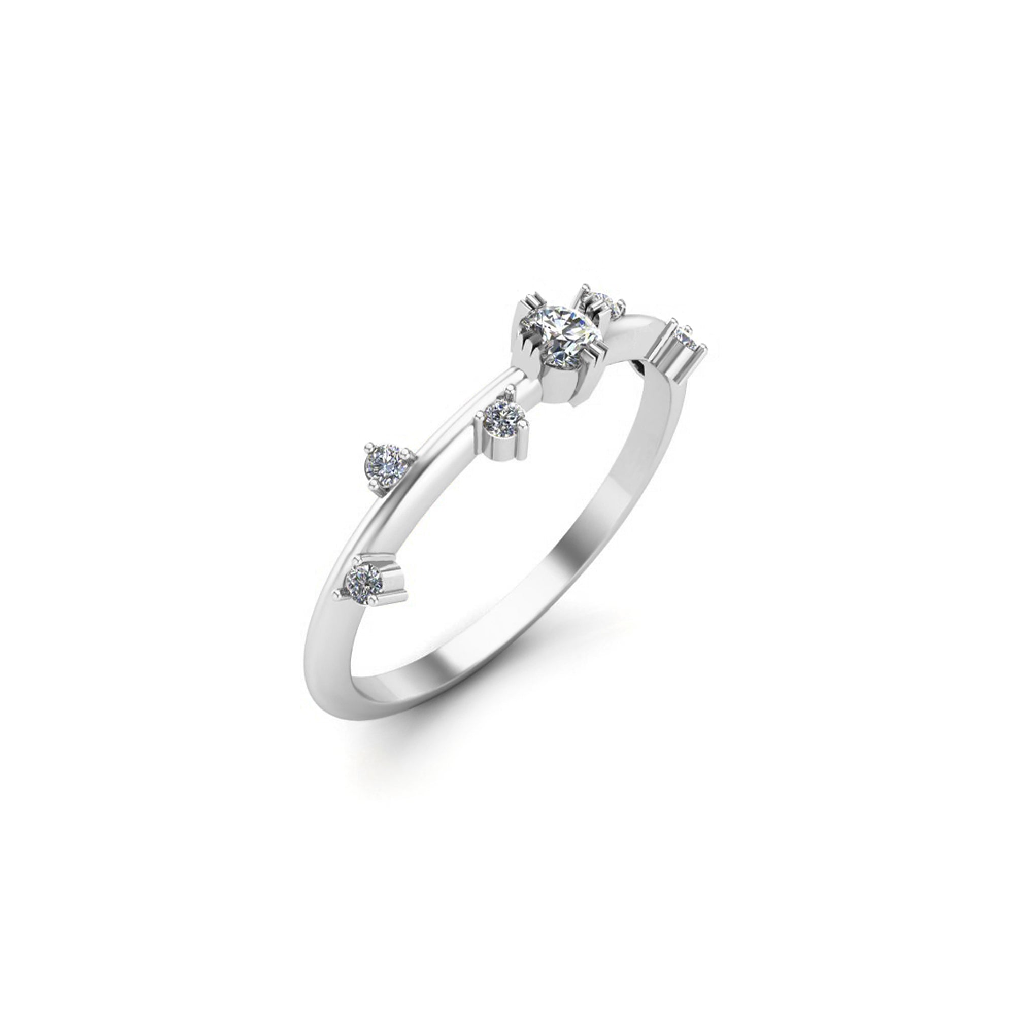 Anello a fascia da donna delicato RKC Moissanite in argento sterling 925 placcato in oro rosa su anello peso 1,40 g larghezza 1,60 mm