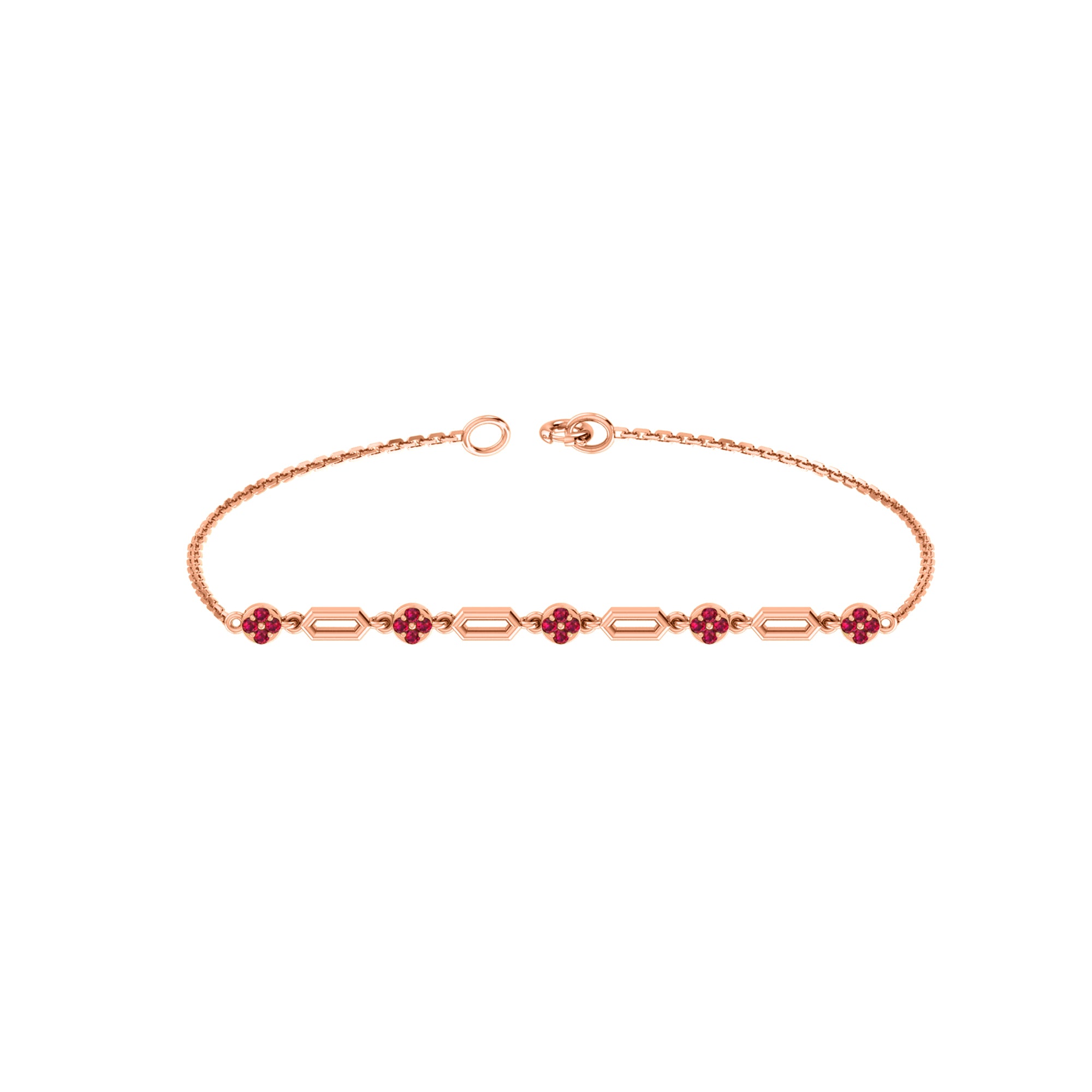RKC 925 Sterling Silber 0,3 CT Edelstein für Damenarmband, 14 Karat Roségold vergoldet, Gewicht 3,70 GM