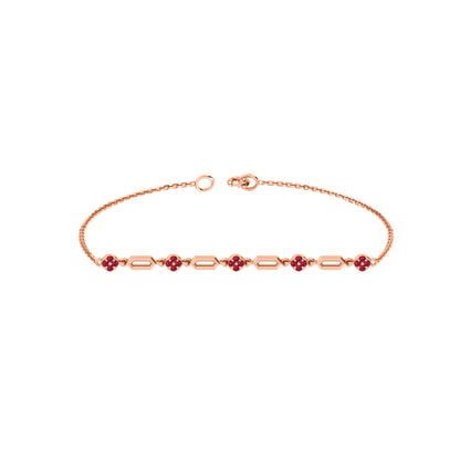 RKC 925 Sterling Silber 0,3 CT Edelstein für Damenarmband, 14 Karat Roségold vergoldet, Gewicht 3,70 GM