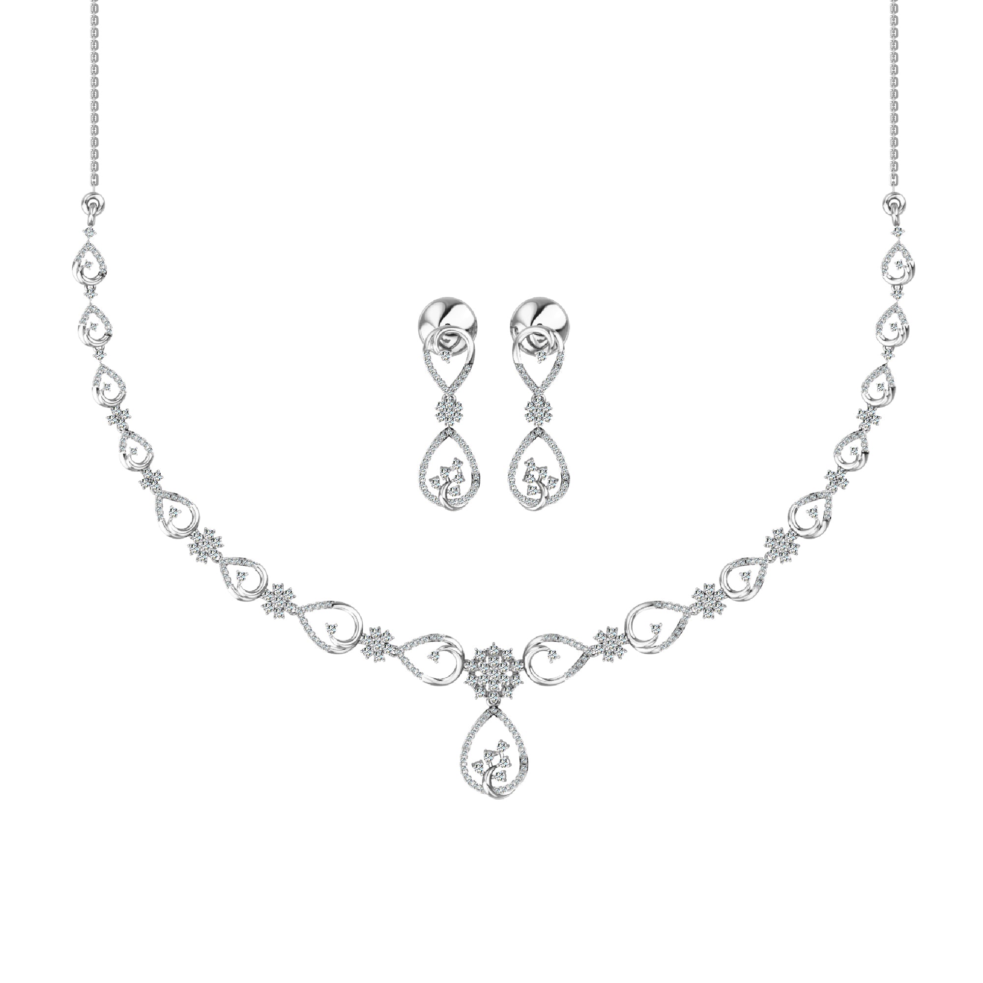 RKC 925 Sterling Silber Moissanit 14K Gelbgold plattiert, bezauberndes Halsketten-Set, Hochzeits-Ohrring und Halsketten-Set